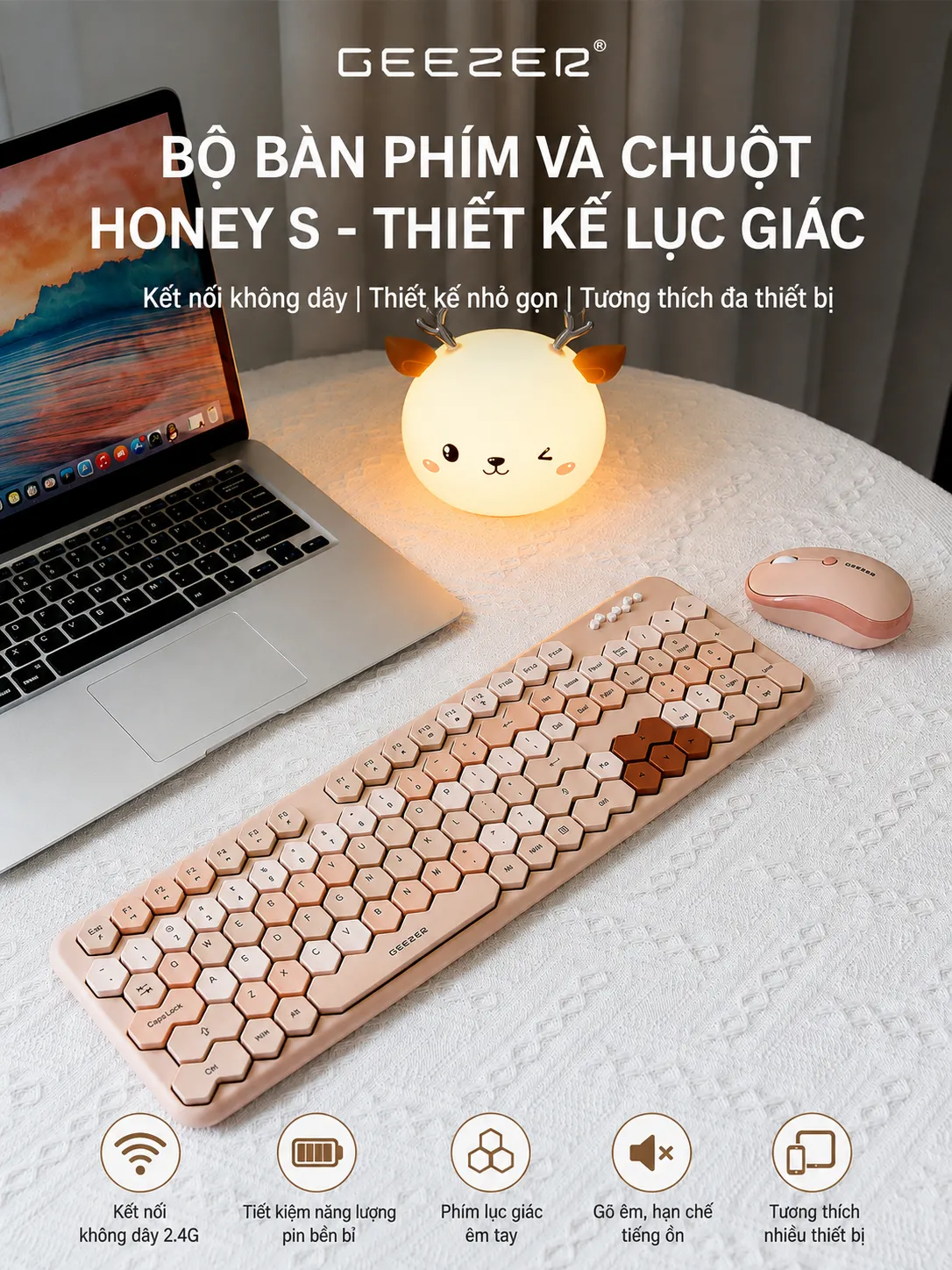 Bàn phím và chuột không dây 2.4Ghz MOFII HONEY S